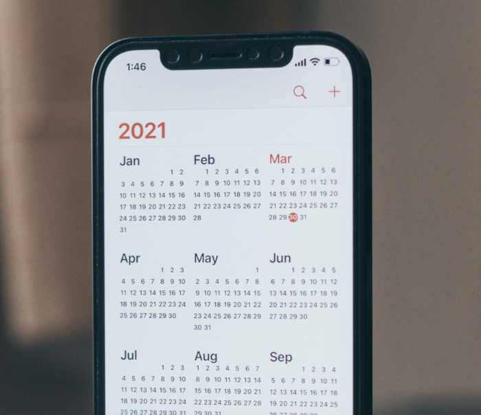 2021 phone calendar